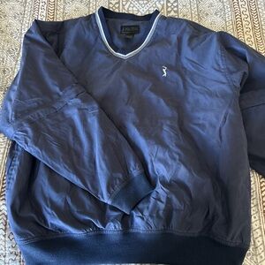 PGA Tour Men's Dark Blue V-Neck Pullover with White Trim